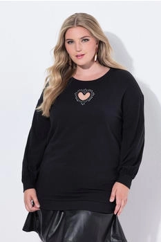 Mia Moda Sweatshirt Herz-CutOut Ballon-Langarm schwarz