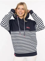 Zwillingsherz Hoodie ""Moin Streifen"", Stickerei, Kapuze mit bedruckter Kordel,