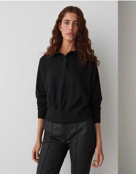 Opus Sweatshirt Polokragen Geigi schwarz