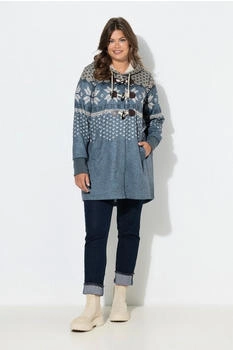 Laurasøn Norwegian Strick-Fleece-Jacke mit Kapuze grau melange