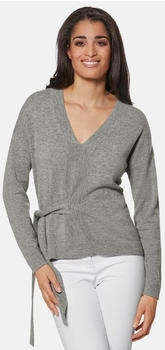 Madeleine V-Pullover mit Bindeband grau/melange