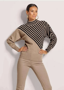 Madeleine Pullover mit Stehkragen karamell/schwarz