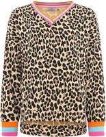 Zwillingsherz Sweatshirt ""Leo Allover Neon Kante"", mit trendiger Leo-Optik,