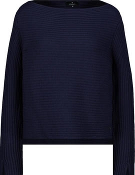 Monari Pullover mit geripptem Design und geschlitztem Ärmelsaum (808676) dark denim/blau