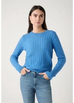 More & More Pullover mit Lochmuster Regular Fit blau