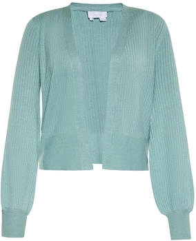Usha Strickjacke ohne Verschluss mit Rippbündchen aqua