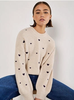 Apricot Gestreifter kurzer Pullover stone