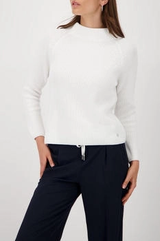 Monari Strickpullover mit Stehkragen off-white
