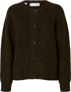 Selected SLFLULU Strickjacke dunkelbraun