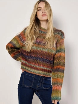 Apricot Streifenpullover in Grobstrick multicolor