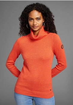 KangaROOS Rollkragenpullover mit Knopfdetail am Saum (19602340) orange-meliert