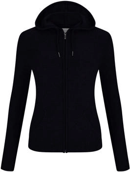 CASH-MERE.CH Kaschmir Strickjacke mit Kapuze schwarz