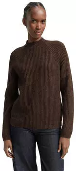 Tom Tailor Denim Relaxed Fit Strickpullover mit Stehkragen (1047895) soft chocolate brown melange