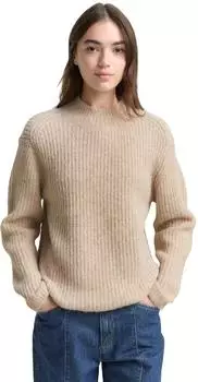 Tom Tailor Denim Pullover mit Stehkragen taupe
