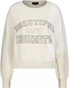 Monari Pullover mit Schmucksteinen weiss/creme