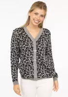 Zwillingsherz Strickjacke ""Gestrickter-Leo"" mit Kn&ouml;pfen, mit Leomuster aus...