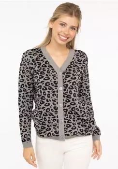 Zwillingsherz Gestrickter-Leo Cardigan (17953151) grau