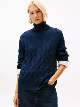 Tommy Hilfiger Soft Wool Cable Rollneck (WW0WW46791) dark nigh navy