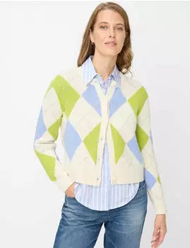 BRAX Damen Strickjacke Style ANN soft ecru mehrfarbig Gr. (906001_90111700_95)