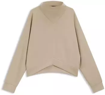 Hugo Boss Loose-Fit Sweatshirt mit drapiertem Trichterkragen Style Elesya 50553771 Hellbeige