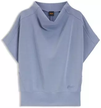 Hugo Boss Kurzarm-Sweatshirt mit lockerem hohem Ausschnitt Style C_Elaxa 50553477 Hellblau