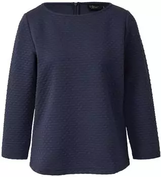 s.Oliver Jacquard-Sweatshirt im Relaxed Fit mit U-Boot-Ausschnitt blau 2170799.5924.