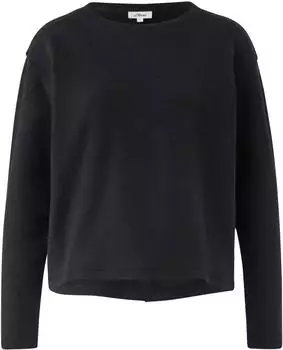 s.Oliver Verkürztes Sweatshirt mit Naht-Details schwarz 2172335.9999.