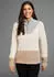 Laura Scott Kurzarm-Pullover mit Lochmuster (71482340) hellbeige/hellblau/cappuccino