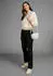 Laura Scott Kurzarm-Pullover mit Lochmuster (71482340) hellbeige/hellblau/cappuccino