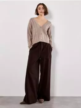 Apricot Cardigan loose fit hellbraun/weiß