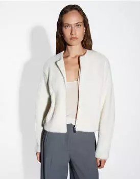 someday. UMAYAN Regular Blouson mit Flauschiger Oberfläche creme