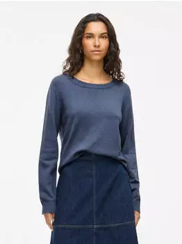 Vila Viril O-neck L/s Strickoberteil - Noos (14054177) vintage indigo