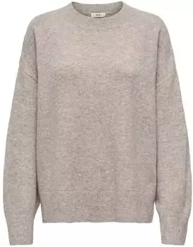 Jacqueline de Yong Strickpullover mit überschnittener Schulter mokka/melange