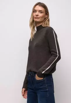 Street One Frauen Pullover mit Tape-Details in Braun Gr: (A30348627264)