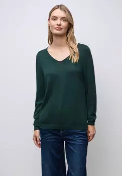 Street One Frauen V-Neck Pullover in Grün Gr: (A30328916990)