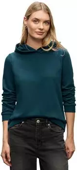 Street One Frauen Sweatshirt mit Kapuze in Türkis Gr: (A30350116857)