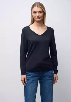 Street One Frauen V-Neck Pullover in Blau Gr: (A30328911238)