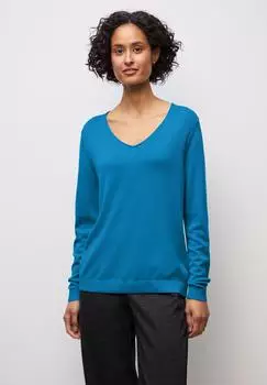 Street One Frauen V-Neck Pullover in Blau Gr: (A30328916991)