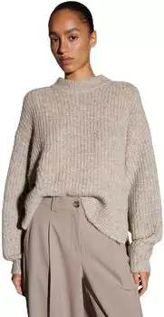 Opus Paliet Loose Pullover mit dezentem Glanz braun/warm taupe/camel