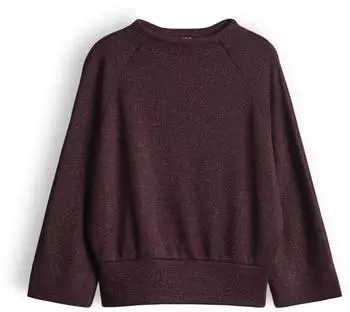 Opus Regular Sweatshirt aus flauschigem Effektgarn Gufemi aubergine