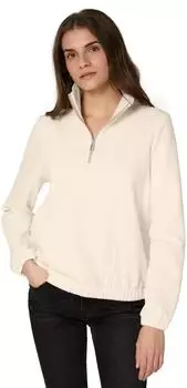 Street One Frauen Sweatshirt mit Zipper in Beige Gr: (F30372016351)