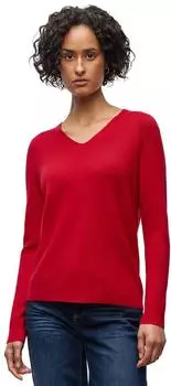 Street One Frauen Basic V-Neck Pullover in Rot Gr: (A30329416865)