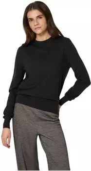 Street One Frauen Pullover mit Volumen-&Auml;rmeln in Schwarz Gr: (F30349110001)