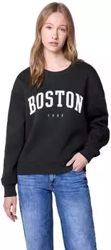 Street One Frauen Loose Fit Sweatshirt in Schwarz Gr: (F30359120001)
