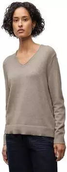 Street One Frauen Kuscheliger V-Neck Pullover in Beige Gr: (A30330517012)