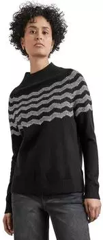 Street One Frauen Melange-Look Pullover in Schwarz Gr: (A30284720001)