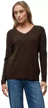 Street One Frauen Basic V-Neck Pullover in Braun Gr: (A30329416875)