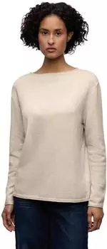Street One Frauen Pullover mit gerolltem Saum in Beige Gr: (A30343916756)