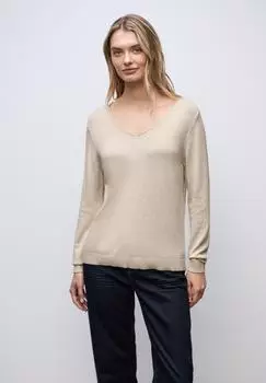Street One Frauen V-Neck Pullover in Beige Gr: (A30328916756)