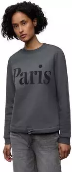 Street One Frauen Sweatshirt mit Print in Grau Gr: (A30363427148)